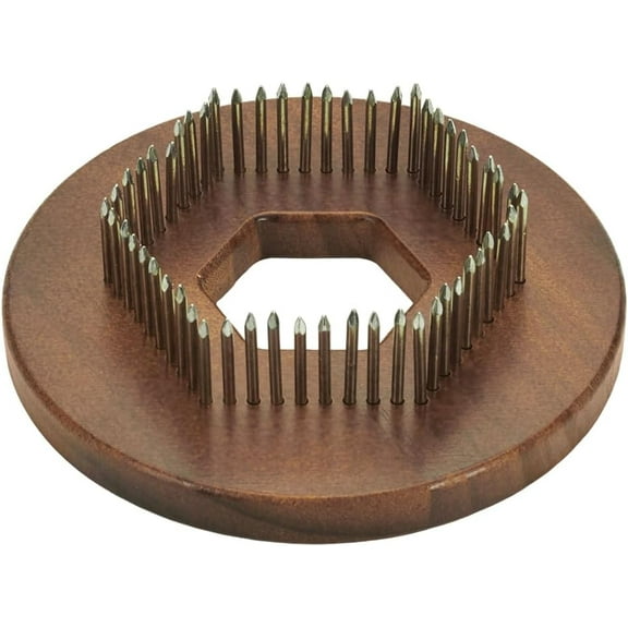 Pin Loom Wood Crochet Blocking Board with 55 pcs 1.55inch Pins Camel Color Wooden Crochet Blocking Board Kits Hexagonal Designs Portable Weaving Tool Accessory