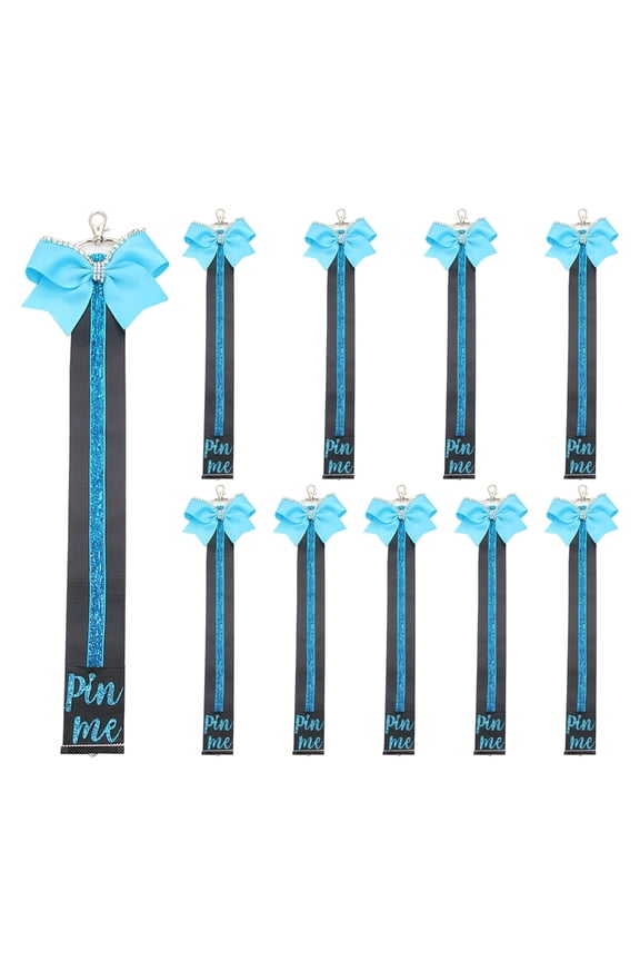 Pin Me Cheer Glitter Keychain with Bowknot Rhinestones Sports Accessories for Women Cheerleader Bag Backpack Pendant