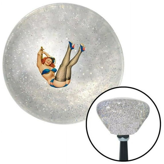 Pin Me Up Clear Retro Metal Flake Shift Knob with M16 x 1.5 Insert Shifter Auto