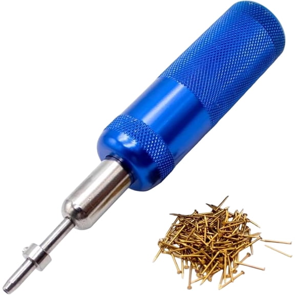 Pin Nailer with Small Nails, 5.1 Inch Metal Nail Setter, Pin Pusher with Non Slip Handle, Model Ship Building Tools(RL)