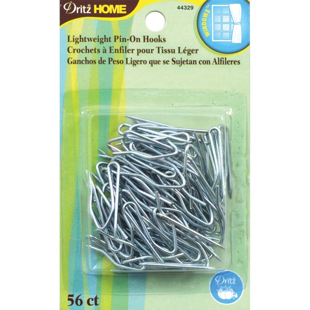 PinOn Drapery Hooks, 56Pack