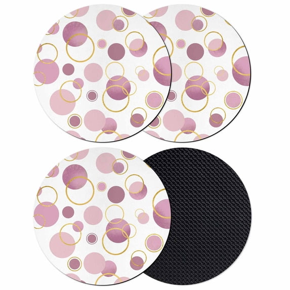 Pin Polka Dots Coasters Set of 4, Absorbent Coasters for Drinks, Modern Abstract Art Coaster for Desk Coffee Table Protection, Home Decor House Warming Gifts 4"