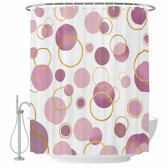 Pin Polka Dots Shower Curtain, Waterproof Shower Curtains for Bathroom, Modern Abstract Art Washable Fabric Bathtub Curtain Set Bath Decor with 12 Hooks Stall 36"x72"