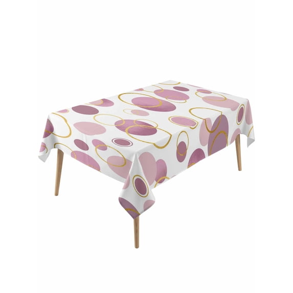 Pin Polka Dots Table Cloth, Waterproof Tablecloth for Rectangle Tables, Modern Abstract Art Reusable Washable Fabric Table Cover for Restaurant Kitchen Dining Tables 54"x108" Geometric