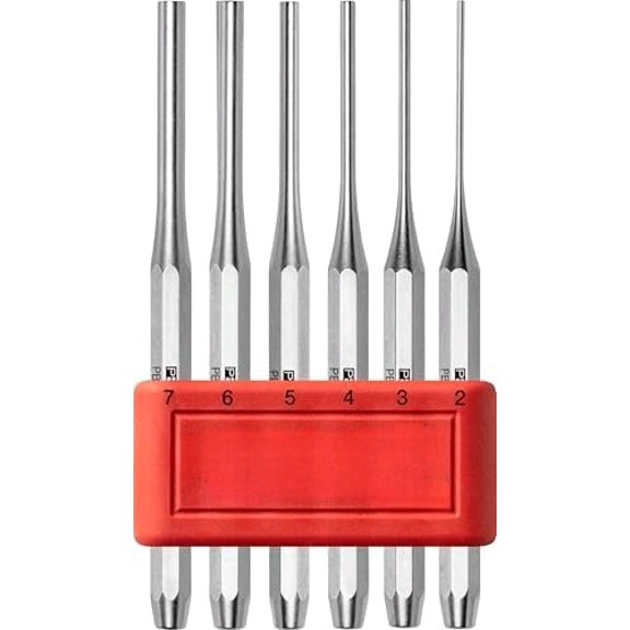 Pin Punch Set PB 755.B CN | 100% Swiss Made | 6-Piece Drift Punch Set 2-8 mm, Made of Octagon Steel, in Practical Holder$$Tools & Hardware Other