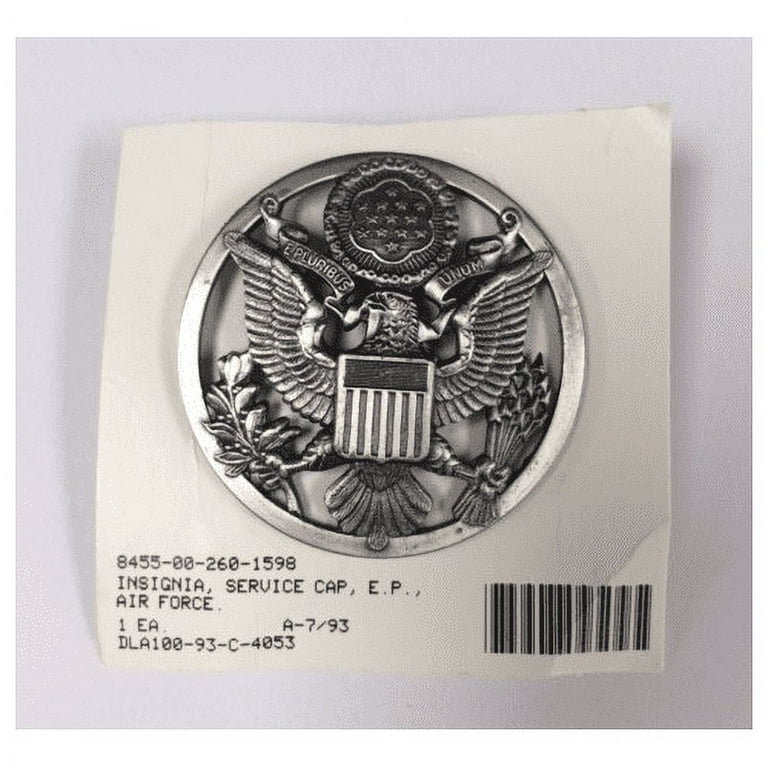 US Air Force High Relief Enlisted Service Cap Insignia   8455 00 260 1598, E.P.   Military Depot - Foto 10