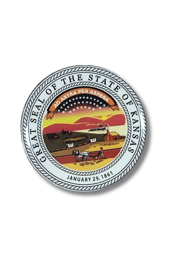 Pin - State Seal Kansas - USA | Lapel Pin Accessory, Jacket Hat Decor, Collector Souvenir