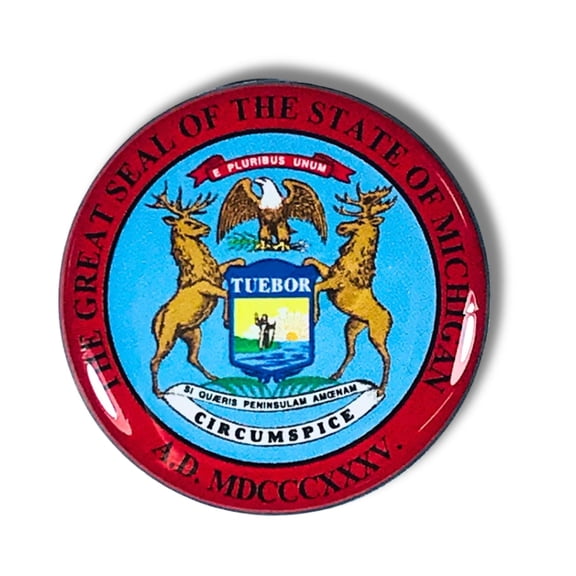 Pin - State Seal Michigan - USA | Lapel Pin Accessory, Jacket Hat Decor, Collector Souvenir
