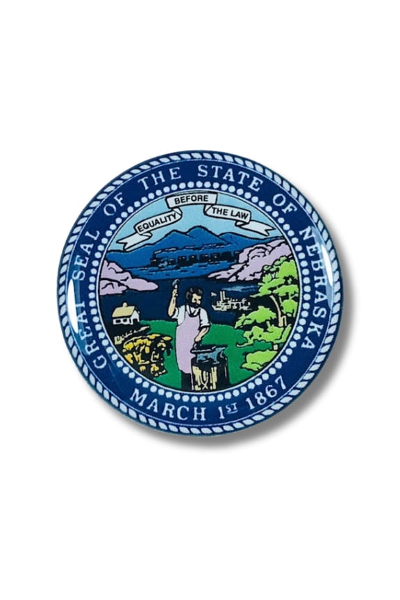 Pin - State Seal Nebraska - USA | Lapel Pin Accessory, Jacket Hat Decor, Collector Souvenir