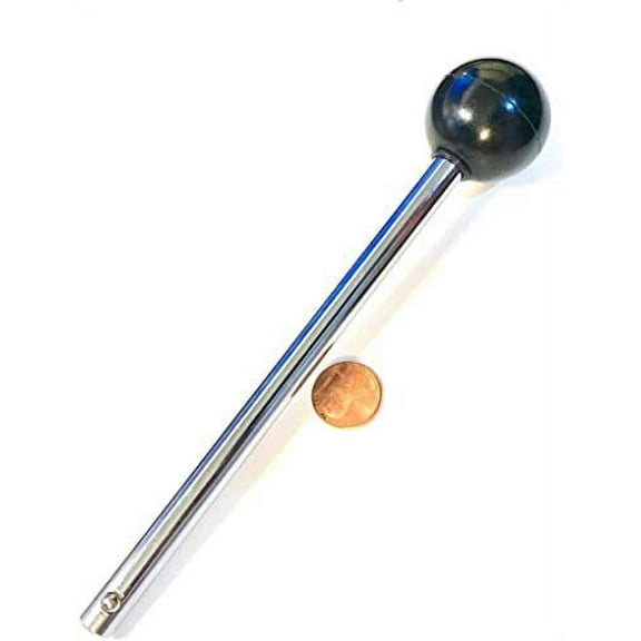 Pin, Tensile - (3/8" Dia 5-1/2" Locking Space) Universal Weight Stack Replacement SELECTOR KEY | Various size Locking Space | DETENT PINS w/Round Black KNOB - Chrome Plated Steel Shaft | by SBD