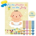thumbnail image 1 of Pin The Pacifier On The Baby Game Large Baby Poster Games For Baby Shower Party Kids Birthday Party Supplies - 72 Pacifier Stickers, 1 of 5