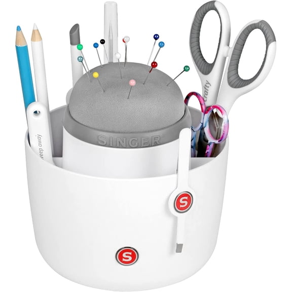 Pin & Tool Sewing and Craft Organizer Caddy with Built-In Pin Cushion