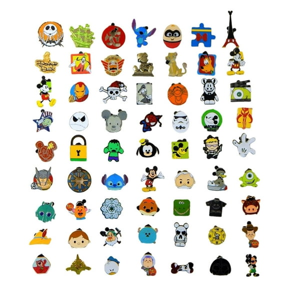 Pin Trading 50 Boy Assorted Pin Lot - Stocking Stuffer - No Doubles