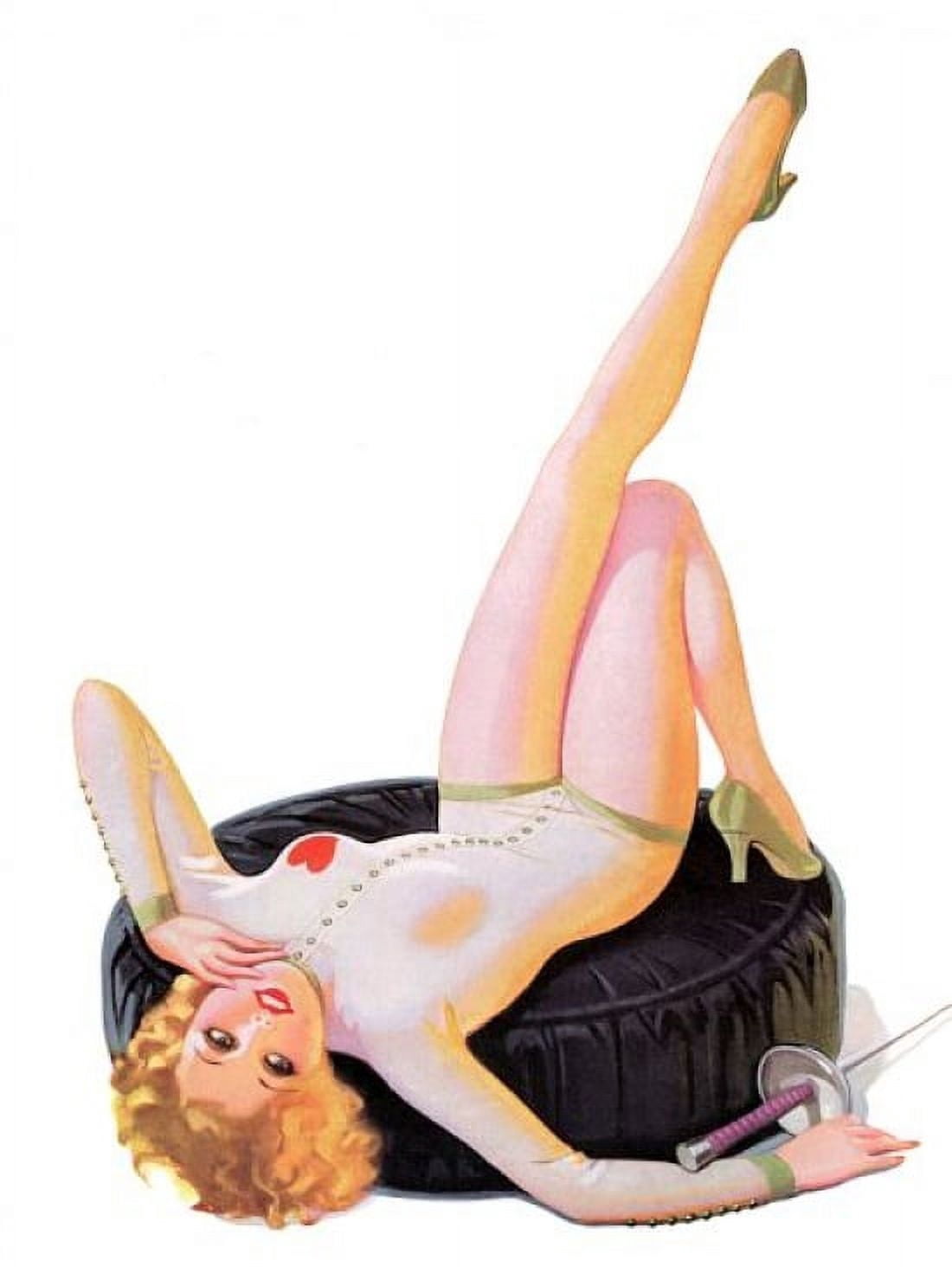 Pin Up Art Blonde With Fencing Outfit On Canvas Art -  (36 x 54)