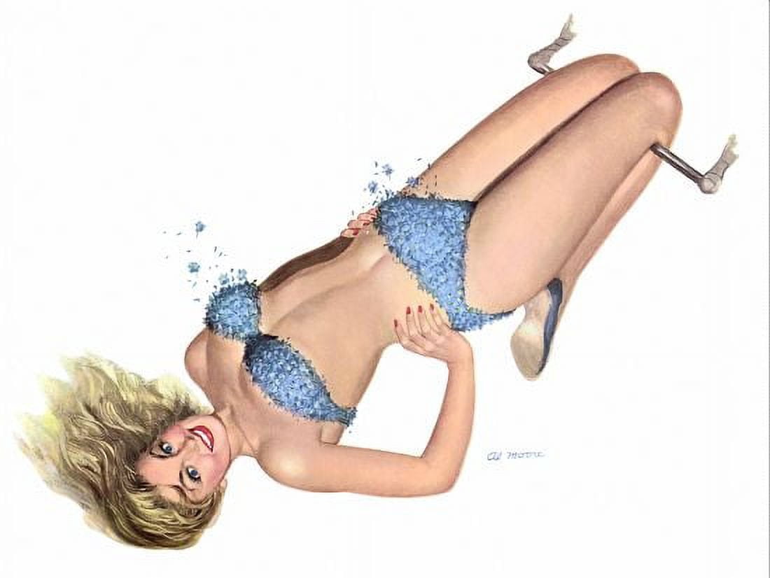 Pin Up Blonde On A Flying Trapeze Canvas Art - (24 x 36)