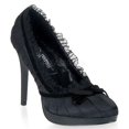 thumbnail image 1 of Pin Up Couture BLISS-38 - 4 1/4" Stiletto Heel Mini-Platform Pump W/Bow-Blk Satin-11, 1 of 3