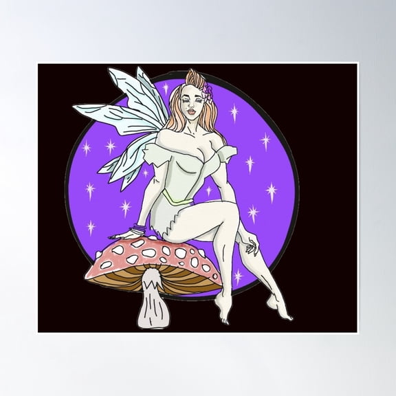 Pin Up Fairy Poster Wall Art, Modern Wall Decor, 8x12 UNFRAMED