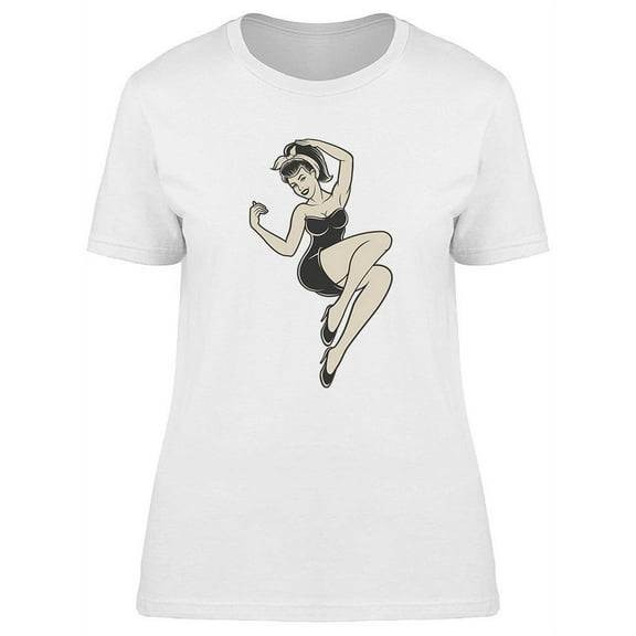 Pin-Up Girl Design T-Shirt Women -Image by Shutterstock, Female Small