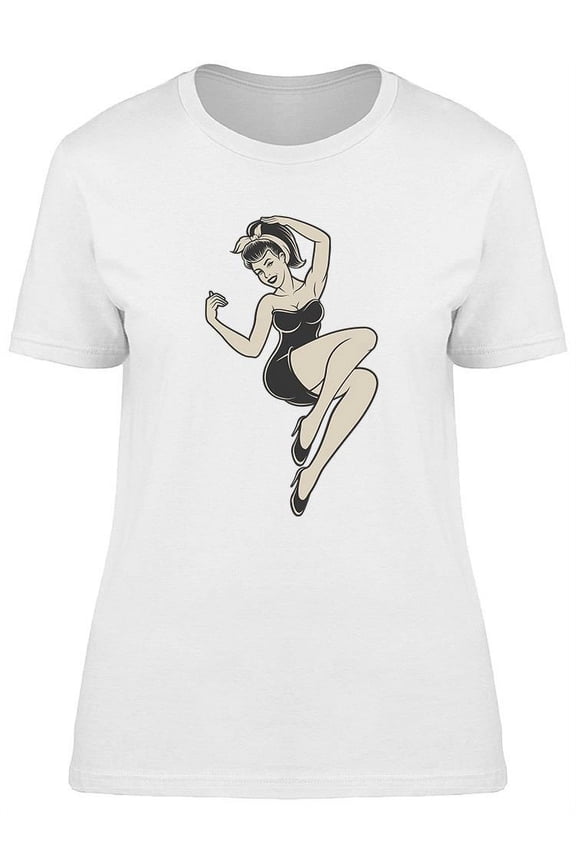 Pin-Up Girl Design T-Shirt Women -Image by Shutterstock, Female Small