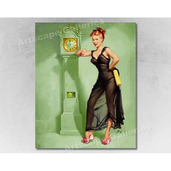Pin-Up Girl "The Honeymoon's Over" Vintage Style Elvgren, Unframed Poster
