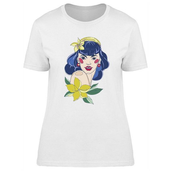 Pin Up Vintage Girl T-Shirt Women -Image by Shutterstock, Female Medium