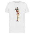 thumbnail image 1 of Pin Up Waitress Girl Design T-Shirt Men -Image by Shutterstock, Male 3X-Large, 1 of 2