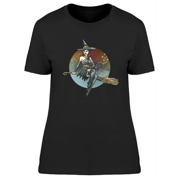 Pin Up Witch T-Shirt Women -Image by Shutterstock, Female XX-Large