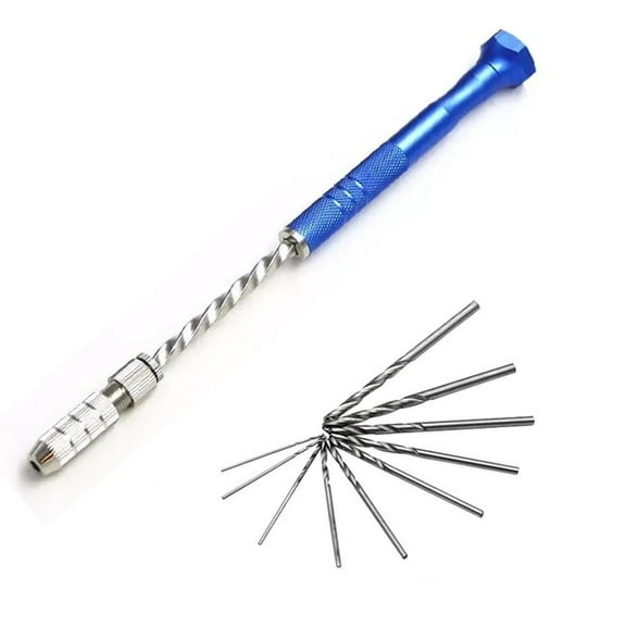 Pin Vise Hand Drill Manual,Jewelry Drill w/Micro Drill Bits (0.5mm-2.8mm),Manual Craft HSS Dril Micro Sharp Drill Mini Twist