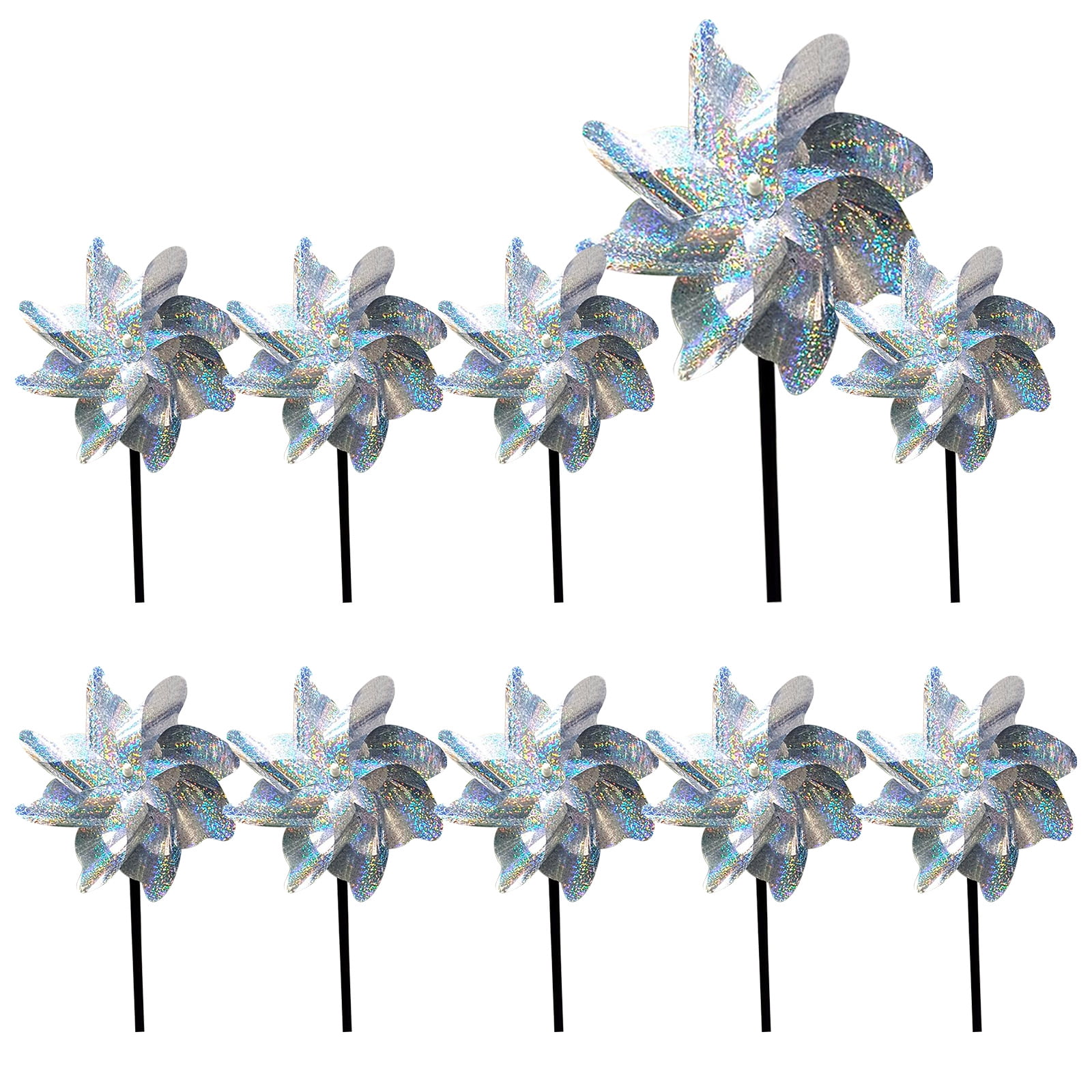 Pin Wheels Bird Deterrent Pinwheels 10pcs Flower Garden Holographic ...