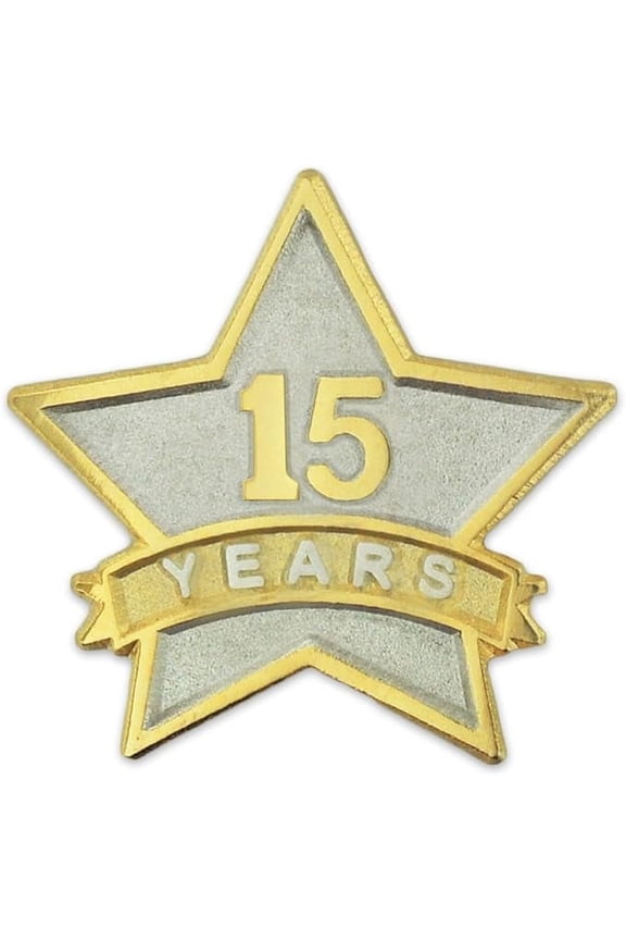 - 15 Year Service Award Star Enamel Pin - Employee Appreciation Pin