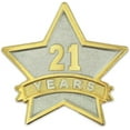 thumbnail image 1 of PinMart - 21 Year Service Award Star Enamel Pin - Employee Appreciation Pin, 1 of 6