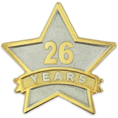 PinMart - 26 Year Service Award Star Enamel Pin - Employee Appreciation Pin