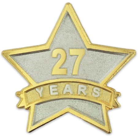PinMart - 27 Year Service Award Star Enamel Pin - Employee Appreciation Pin