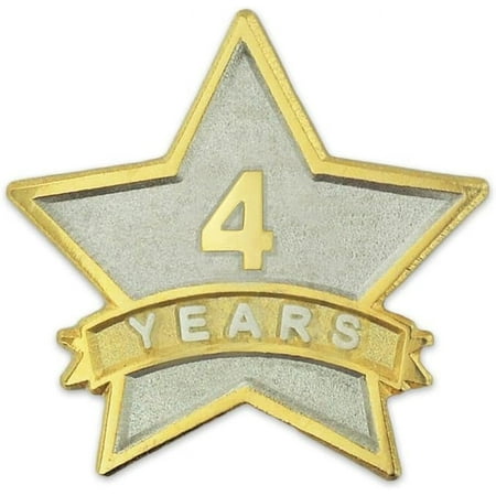 PinMart - 4 Year Service Award Star Enamel Pin - Employee Appreciation Pin