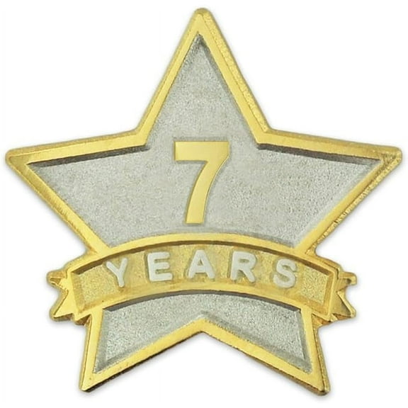 PinMart - 7 Year Service Award Star Enamel Pin - Employee Appreciation Pin