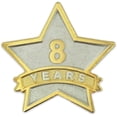 thumbnail image 1 of PinMart - 8 Year Service Award Star Enamel Pin - Employee Appreciation Pin, 1 of 6