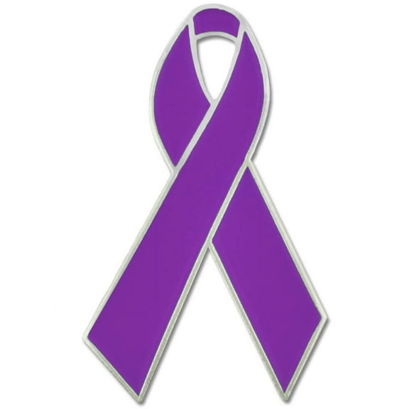 PinMart Alzheimerâs Prevention and Awareness Ribbon Enamel Lapel Pin â Purple Ribbon prevention Pin