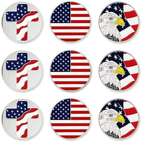 PinMart American Pride Magnetic Golf Ball Markers Set of 9