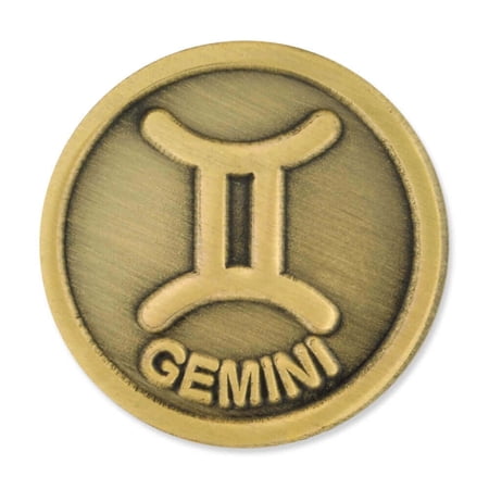PinMart Antique Gold Gemini Zodiac Twins Symbol Lapel Pin Button Pin - 10 Pack