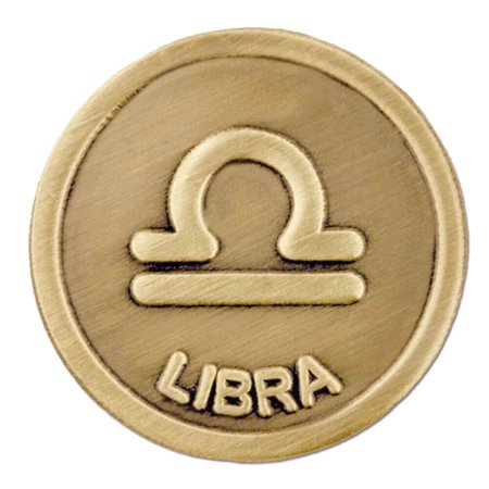 PinMart Antique Gold Libra Zodiac Scales Symbol Lapel Pin