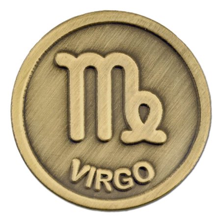 PinMart Antique Gold Virgo Zodiac Maiden Symbol Lapel Pin