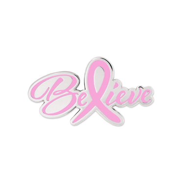PinMart Breast Cancer Survivor Pink Ribbon Enamel Lapel Pin – Gold Plated, 1 1/8 Inch