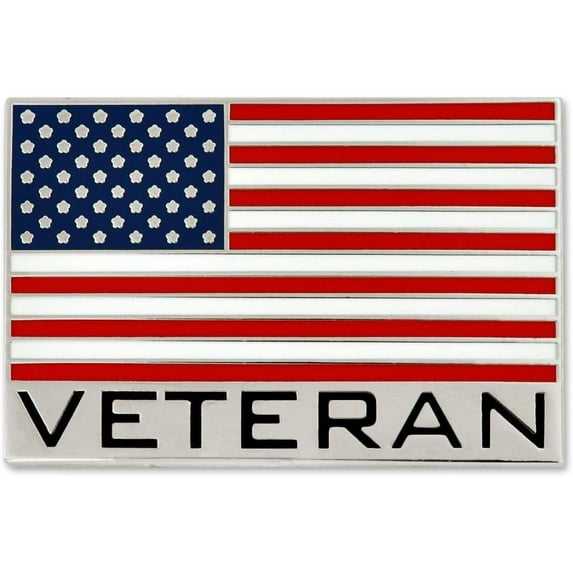 PinMart Bold Veteran American Flag Lapel Pin-Proud Patriotic USA Flag Enamel Pin