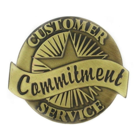 PinMart Bronze Customer Service Commitment Button Pins