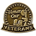 thumbnail image 1 of PinMart Bronze Honor Our Veterans Lapel Pin-Proud Patriotic USA Flag Enamel Pin, 1 of 6