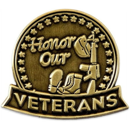 PinMart Bronze Honor Our Veterans Lapel Pin-Proud Patriotic USA Flag Enamel Pin