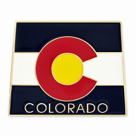 PinMart Colorado Shape Flag Enamel Pins – Gold Plated US State Lapel Pins - 25 Pack