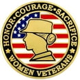 thumbnail image 1 of PinMart Female Women Veteran Lapel Pin-Proud Patriotic USA Flag Enamel Pin, 1 of 6