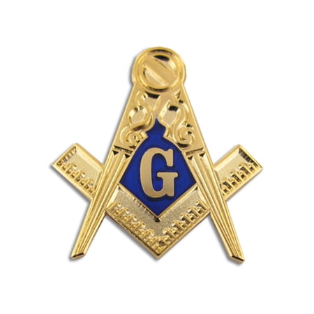 PinMart Gold Masonic Symbol Compass Enamel Lapel Pin - 10 Pack