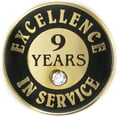 thumbnail image 1 of PinMart Gold Plated Excellence in Service Year Employee Recognition Pins, 1 of 4